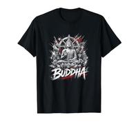 Bouddha Lotus Roue du Dharma Méditation Spirituelle T-Shirt Graphique avec Valeur