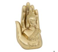 Atmosphera - Bouddha Main déo Andy h.18cm résine doré