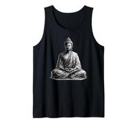 Bouddha méditation Zen Spirituel Art Noir Blanc Croquis Débardeur