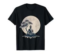 Bouddha méditer devant une lune 1 - Fan Fun T-Shirt