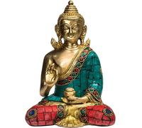 Bouddha Mudra d'enseignement avec décoration en mosaïque -- 16 cm