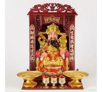 Bouddha mural en bois Feng Shui, décoration d'intérieur, niche, guan gong, guanyin, statue de table, présentoir