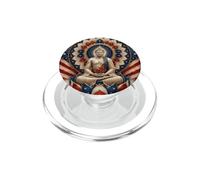 Bouddha Patriotique Fleur de Lotus Drapeau USA Bouddhisme Bouddhiste PopSockets PopGrip pour MagSafe
