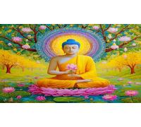 Bouddha Puzzle 1000 Pieces Cadeau Unique Jeu éduchatif Challenge Toy de qualité supérieure Peinture Art pour Adultes et Enfants 75x50cm/1000pcs