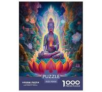 Bouddha Puzzles 1000 Pièces Cadeau Unique Challenge Toy À De Qualité Supérieure Peinture Art pour Adultes Et Enfants À Partir De 12 Ans 70x50cm/1000pcs