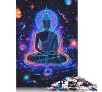 Bouddha Puzzles en Bois Adultes 500 Pièces Cadeaux d'anniversaire pour Jeu De Défi Familial Jeux Éducatifs Décoration Relaxation Et Sagesse 500pcs (52x38cm)
