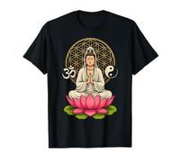 Bouddha Quan Yin Méditation Yin Yang Om Lotus Spirituel T-Shirt