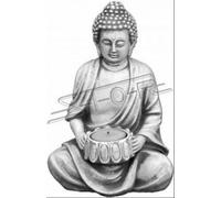 Bouddha sculpture bougies chauffe-plat support Grande sculpture jardin salon 21cm