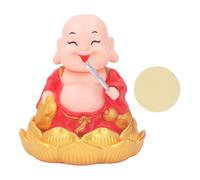Bouddha souriant Maitreya en train de rire automatiquement, tableau de bord de voiture, jouet bouddha solaire pour la maison et le bureau, rouge