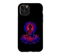 Bouddha Spirituel Fleur de Lotus Mindfulness Vitrail Art Coque pour iPhone 11 Pro