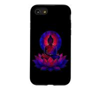 Bouddha Spirituel Fleur de Lotus Mindfulness Vitrail Art Coque pour iPhone SE (2020) / 7/8