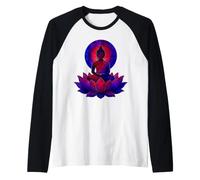 Bouddha Spirituel Fleur de Lotus Mindfulness Vitrail Art Manche Raglan