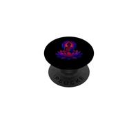 Bouddha Spirituel Fleur de Lotus Mindfulness Vitrail Art PopSockets PopGrip Adhésif