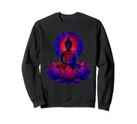 Bouddha Spirituel Fleur de Lotus Mindfulness Vitrail Art Sweatshirt