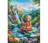 Bouddha sur Un Lotus dans Le Paysage de Cascade 300 Pieces Casse-tête Amateur d'art en Carton Haute Qualité Mythes fantastiques Difficile Niveau Expert Décoration Murale Cadeau Fête des MÃ
