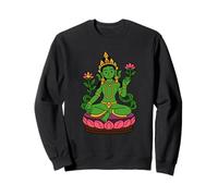 Bouddha Tara Vert avec Mantra tibétain Bouddhiste Vajrayana Sweatshirt