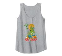 Bouddha Tara Vert Tibétain Débardeur, Femme, Gris Chiné, L