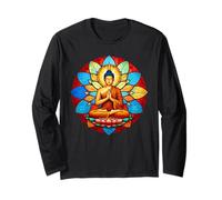 Bouddha Vitrail Lotus Mandala Art Spirituel Bouddhiste Manche Longue
