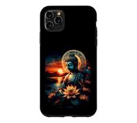 Bouddha Zen méditation Lotus Coucher de Soleil Art Spirituel Coque pour iPhone 11 Pro Max