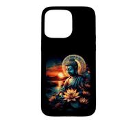 Bouddha Zen méditation Lotus Coucher de Soleil Art Spirituel Coque pour iPhone 15 Pro Max
