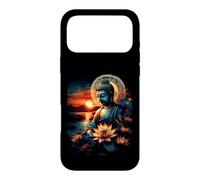 Bouddha Zen méditation Lotus Coucher de Soleil Art Spirituel Coque pour iPhone 17 Pro Max