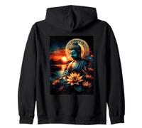Bouddha Zen méditation Lotus Coucher de Soleil Art Spirituel Sweat à Capuche