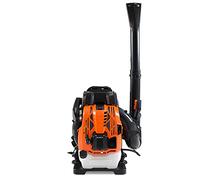BOUDECH Souffleur à feuilles avec sac à dos 4 temps 75,6 cc 2,5 kW Dossier ergonomique avec bretelles rembourrées Max-Comfort et vitesse de soufflage jusqu'à 320 km/h Orange