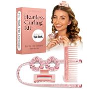Boudin Cheveux Boucle Sans Chaleur Lily England - Set de 5 pour Boucles Parfaites - Avec Pince & Peigne - Bandeau Satin pour Boucles Pendant le Sommeil