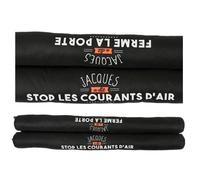 Boudin de porte double 'Jacques a dit' noir (Ferme la porte - Stop les courants d'air) - 80 cm [A3473]