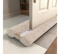 Boudin de Porte Isolant Froid Double Joint pour Porte 66-76cm - sans Colle - Bas de Porte Isolation Anti Bruit Poussière Stop à l'air Froid Anti Souris Insectes, Beige