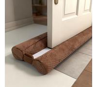 Boudin de Porte Isolant Froid Double Joint pour Porte 81-99 cm - sans Colle - Bas de Porte Isolation Anti Bruit Poussière Stop à l'air Froid Anti Souris Insectes, Marron
