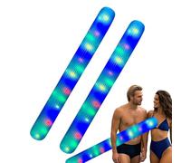 Boudins De Piscine Gonflables pour Les Adultes - Bâtons Gonflables de Voyage pour Piscine,Jouet Flottant Géant d'Extérieur avec Lumière Intégrée Multicolore pour Baignade Plage Lac Fête