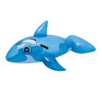 Bestway Blue Whale Ride-on, Kids Inflatable Pool Float with Handles, Beach Toy, Blue