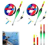 Bouée Automatique avec Ligne de Recherche de Fond pour la pêche en Eau Douce et en Eau de mer, 100 m, Bouée coulissante montée pour Une efficacité, Voyant Tactile à Couleurs changeantes(2piece,2)