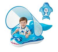 Bouée Bébé, Piscine Bébé avec Pare Soleil pour 12-36 Mois, Gonflable Anneau de Natation avec Auvent Double Valve, Jouet Piscine Enfant pour Plage Voyage