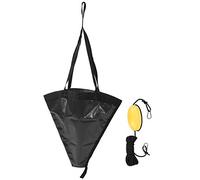 Bouée d'ancre portable 24 pouces pour bateau - Ensemble ancre flottante en PVC renforcé, idéal pour canot pneumatique, kayak et voilier (60 cm, noirorange) (Noire)