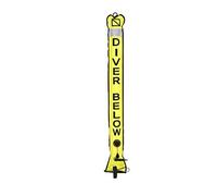 Bouée de marquage de surface SMB Plongée OPRV avec bride en TPU durable UV Anti-explosion Plongée Équipement de sécurité Plongée Sous Saucisse Signal Tube Style 2, jaune fluo, 1,2 m x 15 cm
