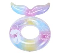 Bouée de natation - Anneaux d'eau irisés - Bouée ronde avec queue de poisson - Pour rivière, lac, parc aquatique, fête, vacances