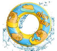 Bouée de natation Capybara - Flotteur de piscine gonflable de dessin animé | Construction en PVC de 66 x 30 cm, soutien de la flottabilité sûr, design anti-fuite, pour piscine, spa d'été