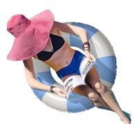 Bouée de natation - Chambre à air de piscine rayée classique avec poignées | Flotteur anti-retournement amélioré pour adultes | Anneau gonflable durable pour les jeux d'eau, la plage d'été, les fêtes