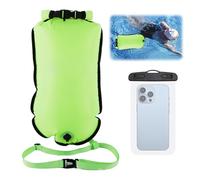 Bouée de Natation,Flotteur Tractée de Natation Chambres à Air Doubles Sauvage 20L et Étui de Téléphone Étanche,Sac Sec Remorquage Gonflable,Nageurs En Eau Libre Triathlètes Entraînement Accessoires