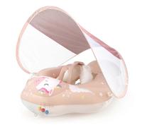 Bouée de Natation Gonflable pour Bébé - Motif Poney de Dessin Animé - avec Protection Solaire Amovible et Sangle