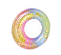 Bouée de Natation Gonflable | Transparent avec Paillettes Arc-en- | Float de Piscine Durable | Jouet de Plage coloré | Piscine d'été | Bouée de Natation pour et Adultes | Ri Flottant à