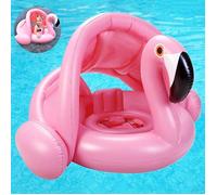 Bouée de natation pour bébé - EINNENFFER - Flamingo - pare-soleil amovible - siège renforcé - PVC non toxique