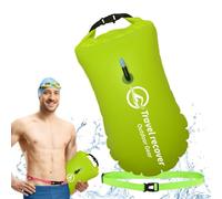 Bouée de natation pour eaux ouvertes, flotteur bien visible - Flotteur pour un entraînement de natation sûr avec ceinture réglable - Bouée gonflable de séparation humide et sèche pour adultes