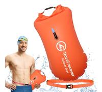 Bouée de natation pour eaux ouvertes | Flotteur de sécurité à bulles pour un entraînement de natation sûr avec ceinture de hanche réglable, bouée gonflable de séparation humide et sèche pour E