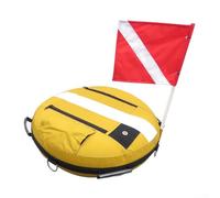 Bouée d'entraînement pour la plongée en apnée et la plongée sous-marine avec drapeau de plongée gonflable, grand compartiment de rangement, nylon et anneaux en D en acier inoxydable pour fixation