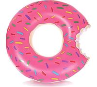Bouée Donut Gonflable XXL 120 cm - Flotteur Piscine Design Gourmand avec Effet Morsure, Bouée Résistante pour Piscine, Plage et Lac, Accessoire Été Fun et Coloré - Aquadelos