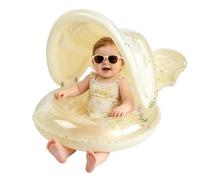 Bouée Enfant avec Ombrelle - Siège Jouet Gonflable avec Auvent | Siège Piscine Enfant Papillon À Paillettes,pour 6 Mois À 4 Ans Garçon Fille Parc Aquatique Bateau Rivière Étang Été