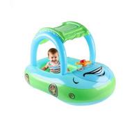 Bouée Enfant Été Gonflable - Jouet Nautique Bébé, Siège de Bain Piscine | Flotteur Auto avec Pare-Soleil, Coussin Sécurisé Léger Amovible pour Plage Voyage Vacances Baignade